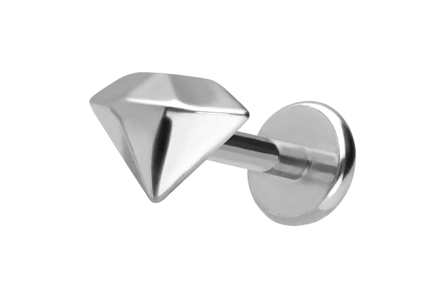 Titan Labret Piercing mit Push Fit DIAMANT